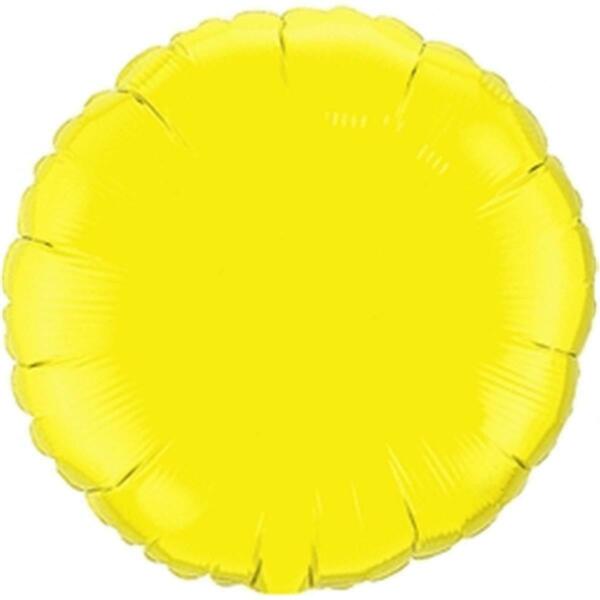 Mayflower Distributing 18 in. Yellow Round Flat Foil Balloon, 5PK 38891